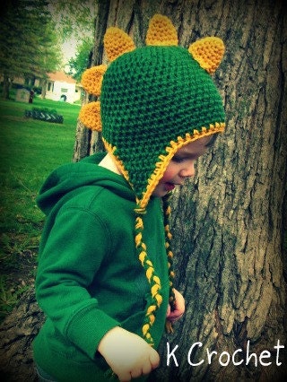 Crochet baby hat- crochet dinosaur hat-spike hat-boys-Photography prop- Infants toddlers kids-Spikey Dinosaur hat
