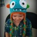 Monster Hat-crochet baby hat-crochet hat-photography prop-babies toddlers kids-bright colorful fun choose your colors