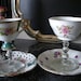 Wedding shot glasses / tea cup wine glass / vintage teacups / vintage demitasse tea cups / special occasion / parties / repurposed set of 4