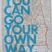 Alabama / You Can Go Your Own Way/ Letterpress on Antique Atlas Page