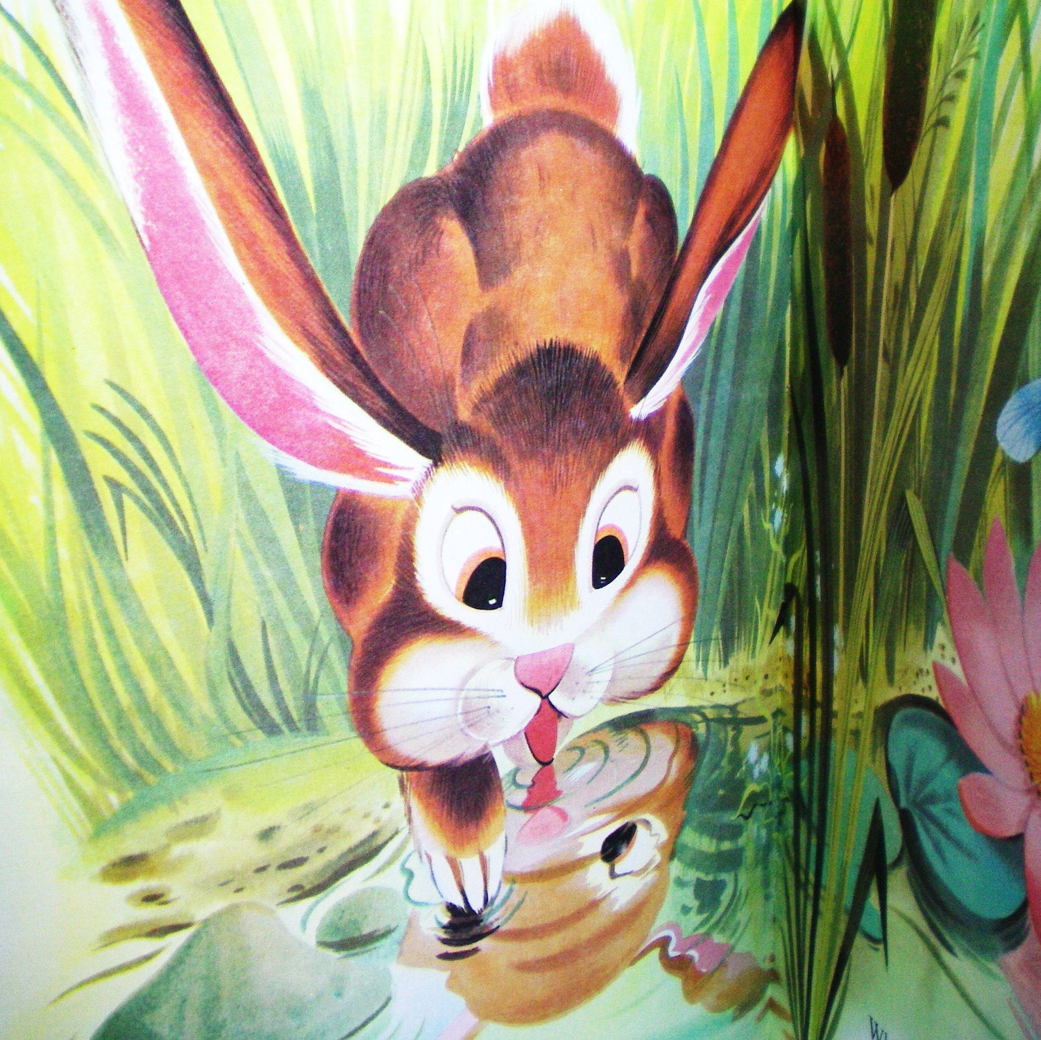 The Happy Rabbit - Vintage - A Big Golden Book