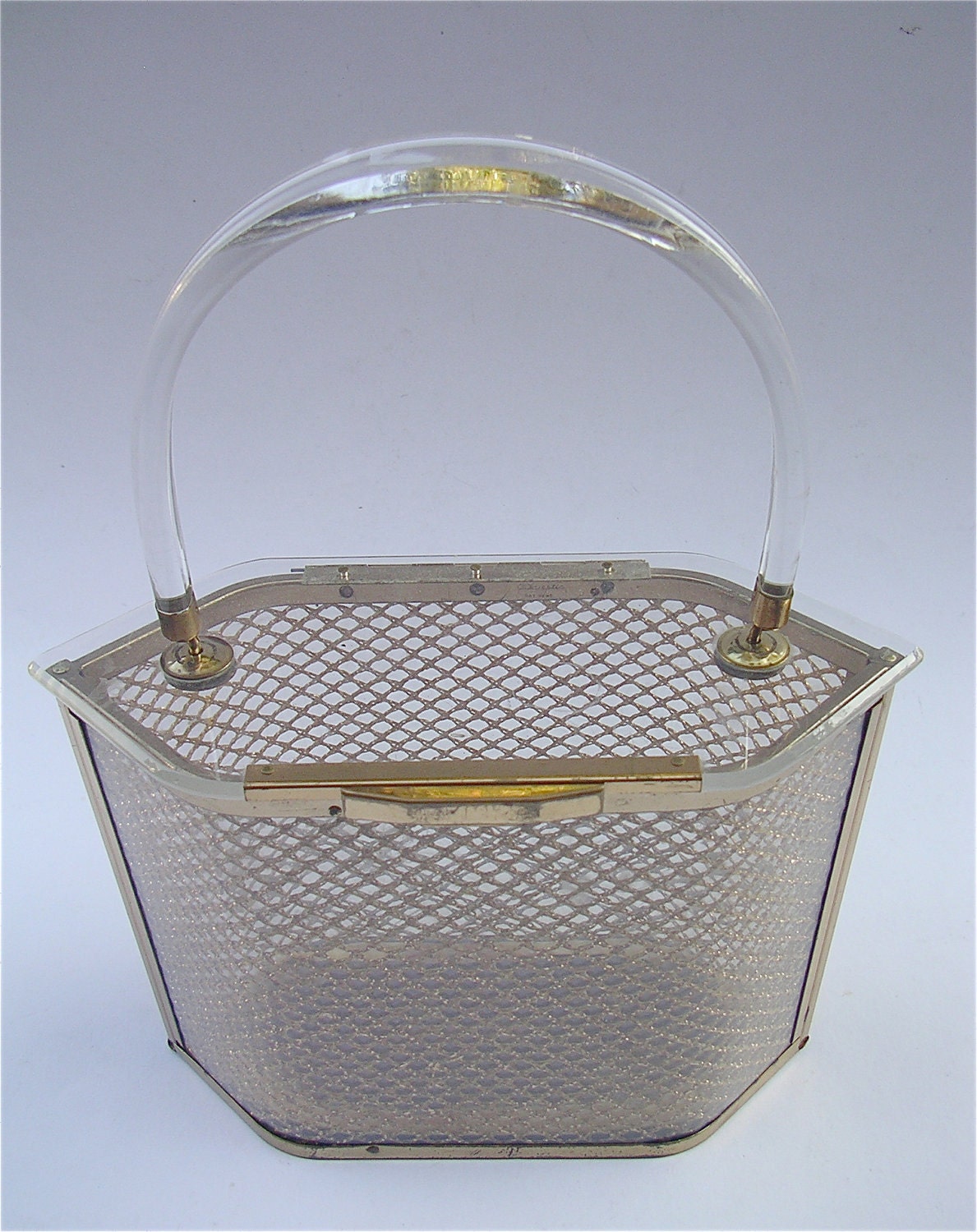 Vintage Lucite Bag Art Deco Bag Clear Lucite Handbag Clear Hard Side Bag Structured Bag Transparent Handbag Lucite Purse Hard Case Purse