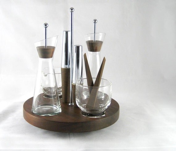 Mid Century Danish Modern Condiment Cruet Set Lazy by NikNakNook