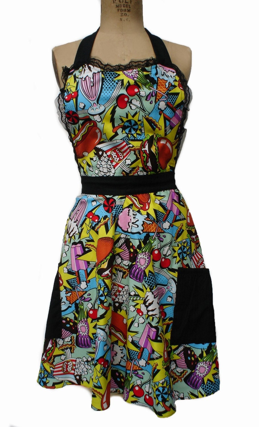 Items similar to Retro Apron 50s inspired Apron 1950s Apron FREE