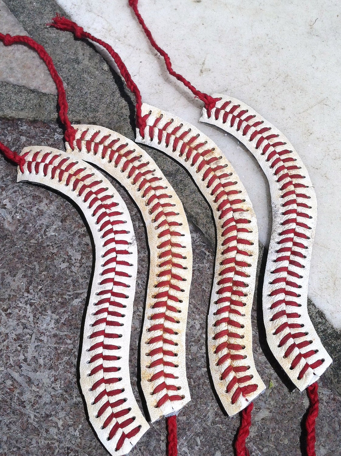 CUTE Baseball Bracelet made from REAL BASEBALL - krystleskrafts