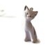 Purple and Gold - ceramic handmade kitten, cat necklace, pastel purple with 18K gold paint outlines / silver plated chain