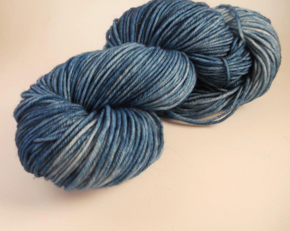 DK Merino Superwash- 100 grams Color- Denim Hand Dyed Yarn
