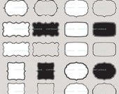 INSTANT DOWNLOAD digital CLiP ArT set of 24 classic & decorative frame label shapes - for photography scrapbook logos