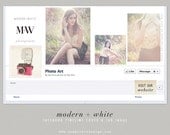 INSTANT DOWNLOAD Facebook Timeline Cover & tab button design - Modern White by Summit Avenue