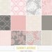 Photography / limited commercial use - digital scrapbook paper pack - 13 Pink & Grey garden damask designs