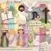 Easter Religious Clip Art Digital Papers handmade for greeting cards, scrapbooking, gift tags, paper crafts and gifts