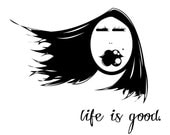 life is good. Inspirational Words Inspire Letterpress Illustration Digital Art 11x14 Print