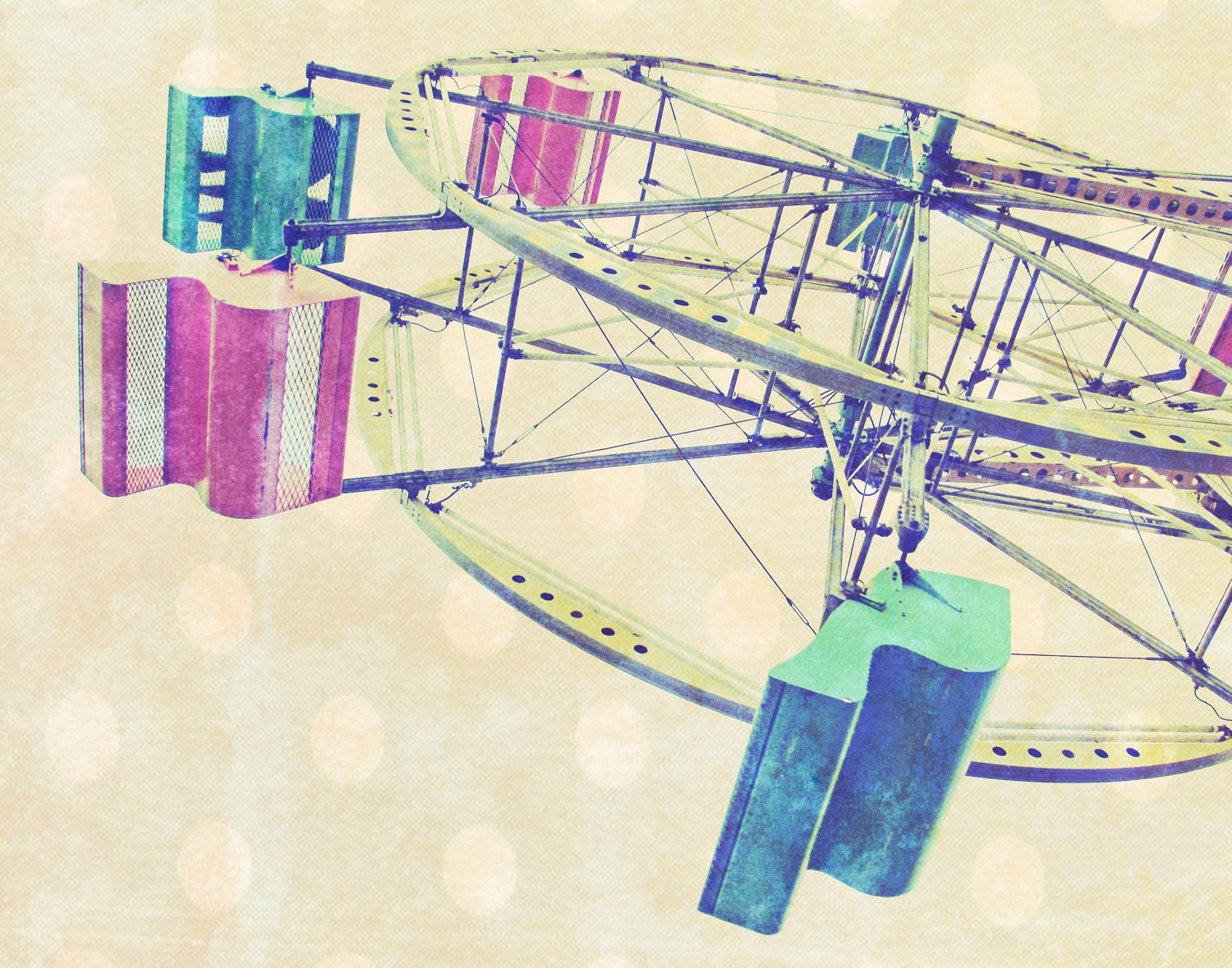 Ferris Wheel Travel Photography artwork Carnival Fair Nursery Decor Art Pastels Dreamy Dots 11x14