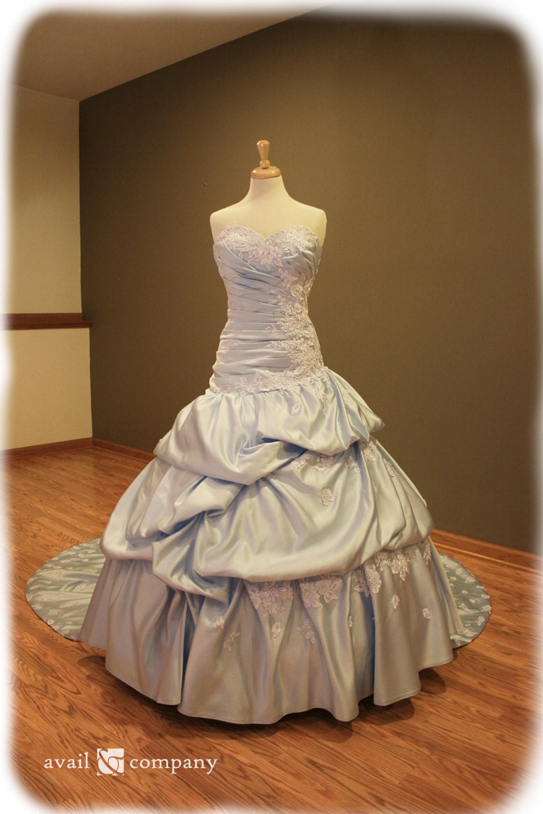 Cinderella Inspired Blue Wedding Dress, Custom Made to Order in your size