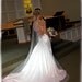 Low Back Wedding Dress Silk Satin Mermaid with Full Removable Train, Custom Made in your size