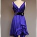 Purple Bridesmaid Dress with Low Back in Silk Charmeuse and Velvet, Custom Made in your size and color