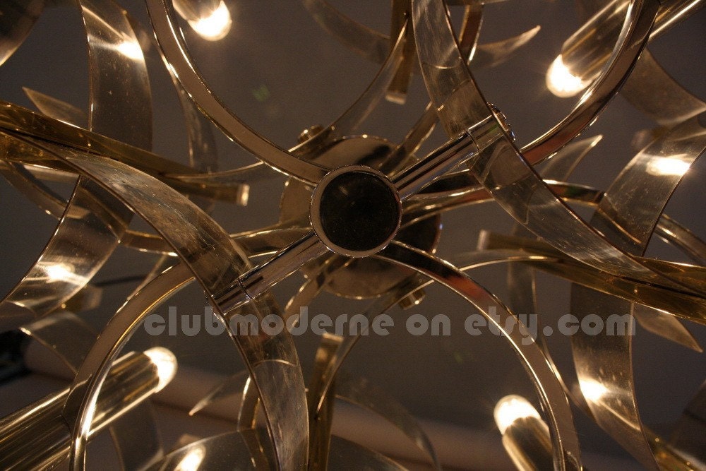 RESERVED CURRENTLY for MW.....Mid Century Chandelier by Gaetano Sciolari. Hanging Lamp, Pendant Lamp, Light Fixture, Modernist Lamp.