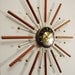 Starburst Wall Clock, Mid-Century Modern Sun Burst design.
