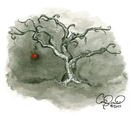 Cedars of Eden. Watercolor print numbered and signed by coryBasil 6x7