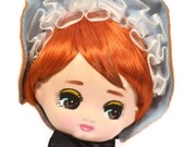 Herman Pecker Pose Doll Red Hair Big Eyes Orange Dress with Tag 1960's