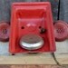 Toy Telephone Metal Red 1940's Dial Bell Chippy Shabby Collectible