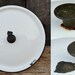 Enamelware Stock Pot Lid Vintage White Black Trim Large Soup Pot
