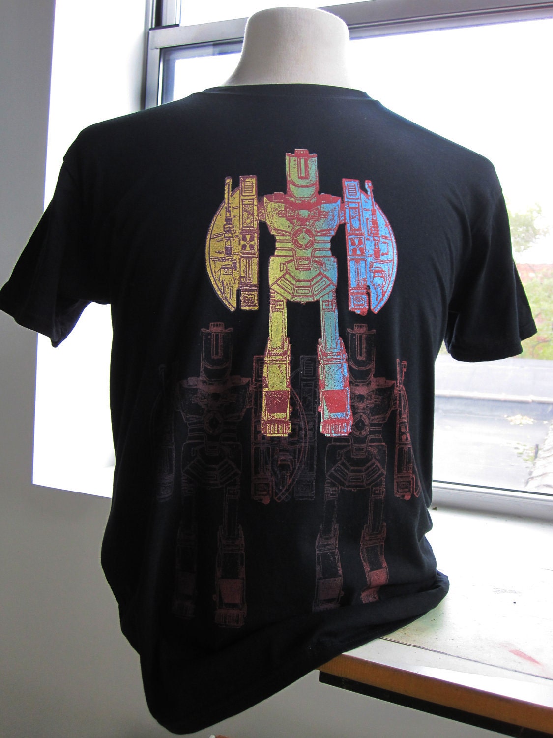 Mens Tri Bot Tee Hand Screen Printed Tshirt