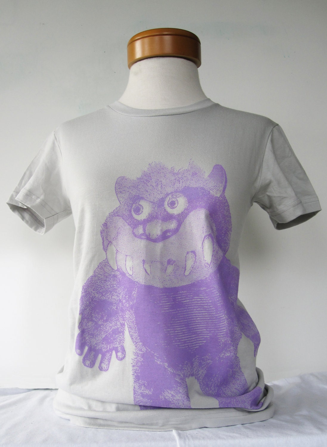 Monster Friend Ladies American Apparel Tee Hand Screen Printed Tshirt