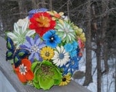 Brooch and Jeweled Wildflower  Bouquet...     Made to Order
