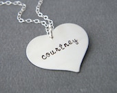 Hand Stamped Sweetheart Love Necklace