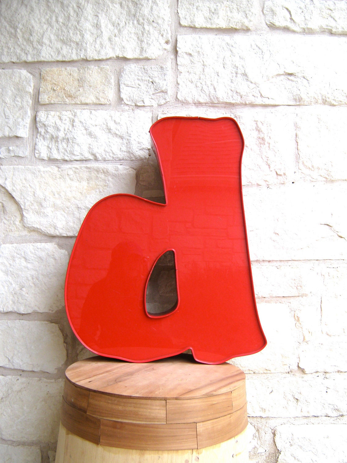 Reserved for David Red Vintage Industrial Lowercase Letter 'd'