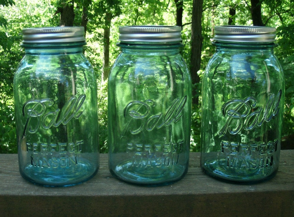 Blue Mason Jars by Ball - Treasury Item