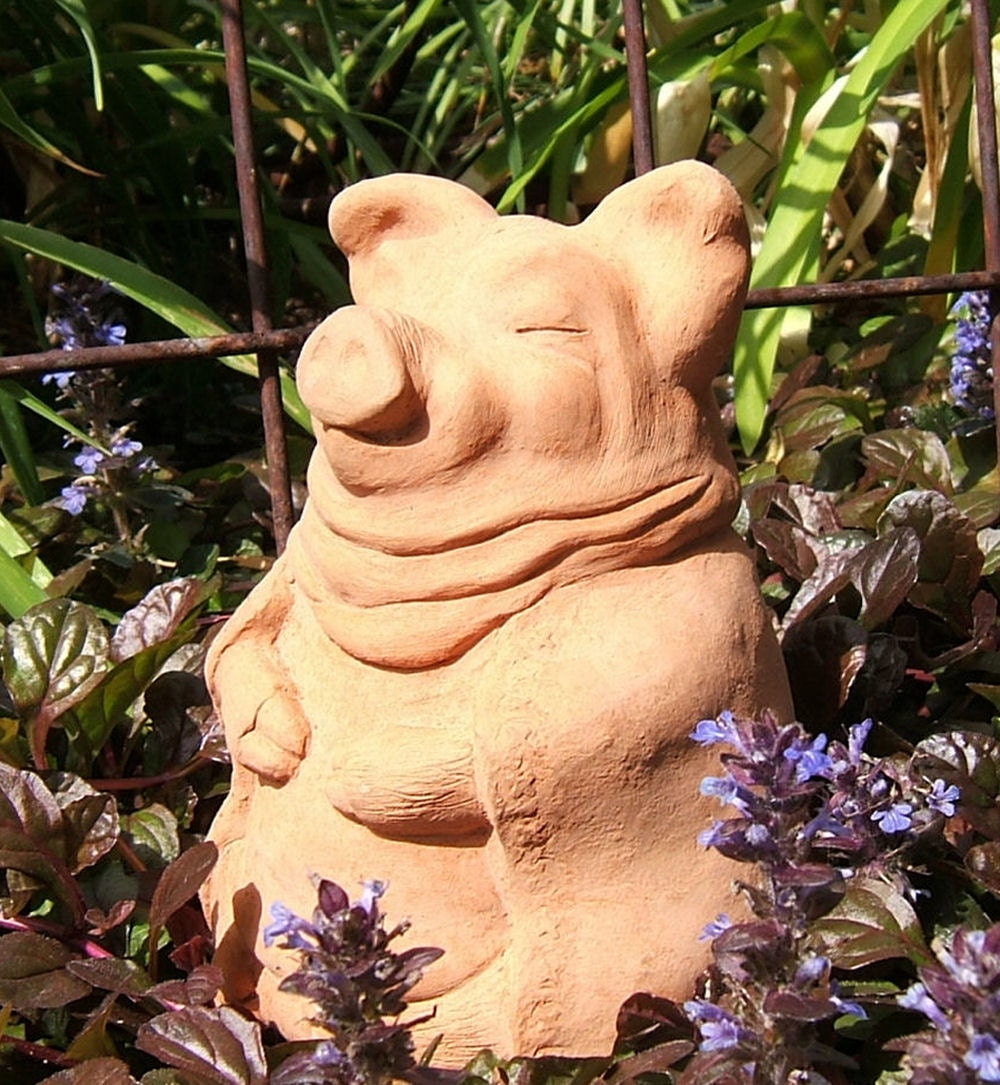 MEDITATING PIG SCULPTURE Stone Garden Buddha by