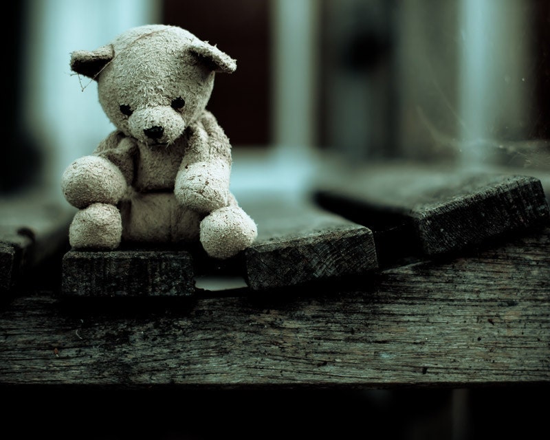 8x10 photograph - Nursery decor - Sad Little Teddy photo - Everything was beautiful and nothing hurt - 8x10 - sparksoffire