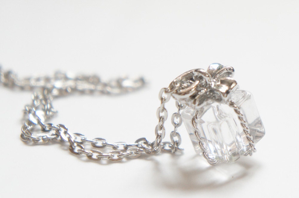 Tiny Gift Necklace Silver Tone - Sweet and Simple