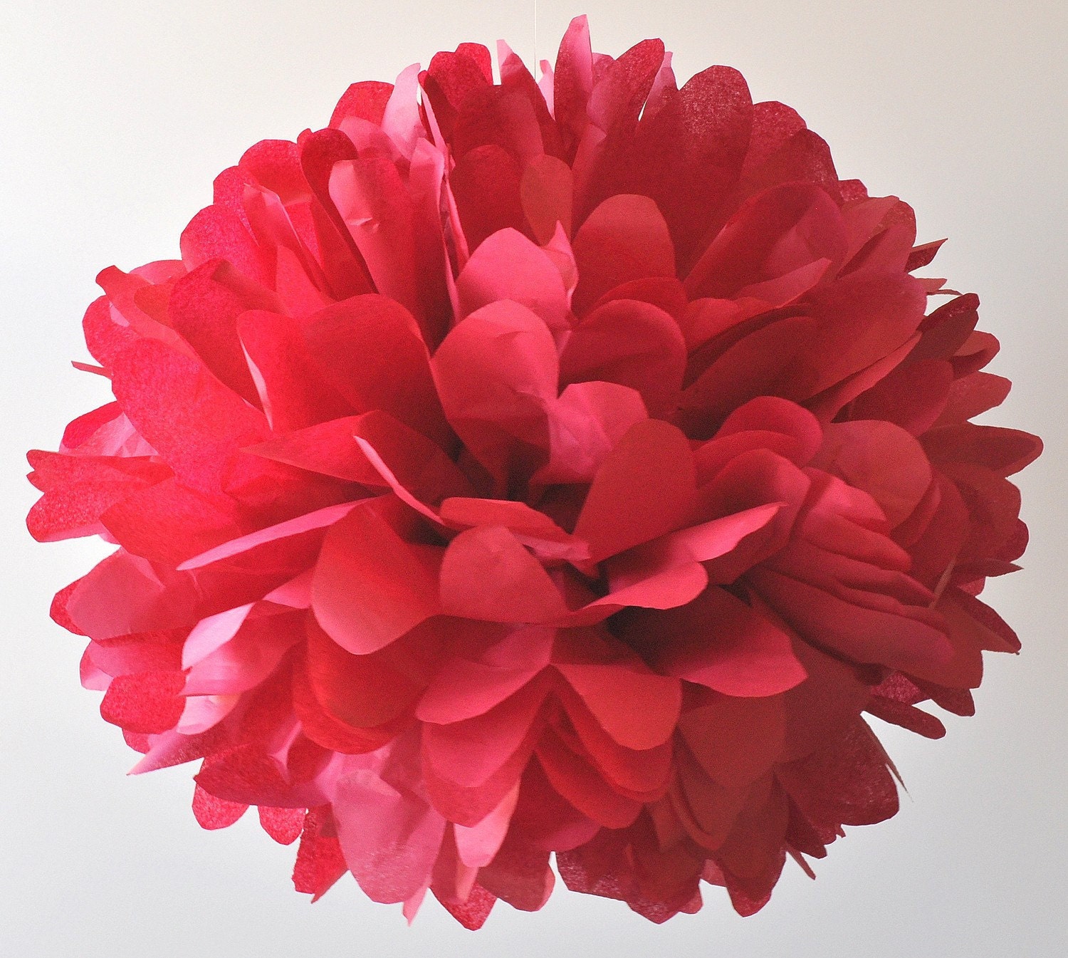 1 Large Tissue Pom Pom - Cranberry