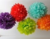 Tissue Paper Pom Poms - Set of 7- Pick Your Colors Il_170x135