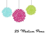 Tissue Pom Poms - Set of 25 Medium - Pick Your Colors