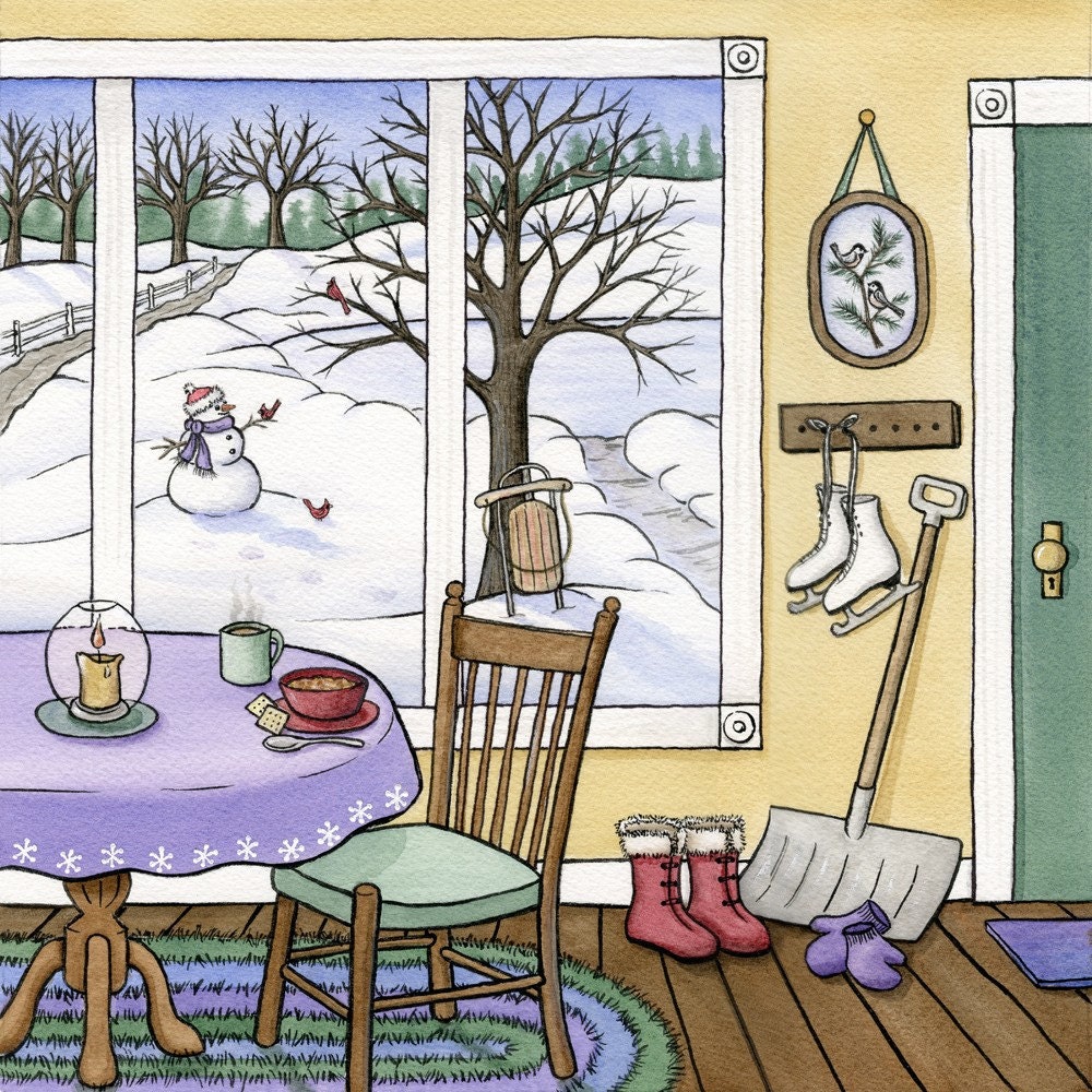 Winter 10x10 inch Watercolor Print