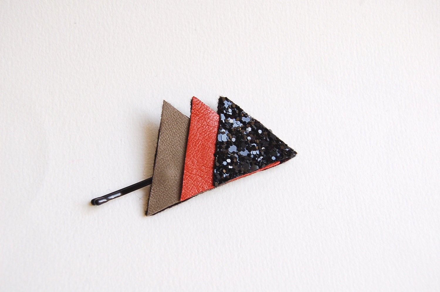 Hairclip Leather&Glitter