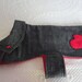 Reversible Grey Flannel Houndstooth & Red Fleece Large Dog Coat  - Free Shipping in the USA