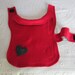 Reversible Grey Flannel Houndstooth & Red Fleece Large Dog Coat  - Free Shipping in the USA