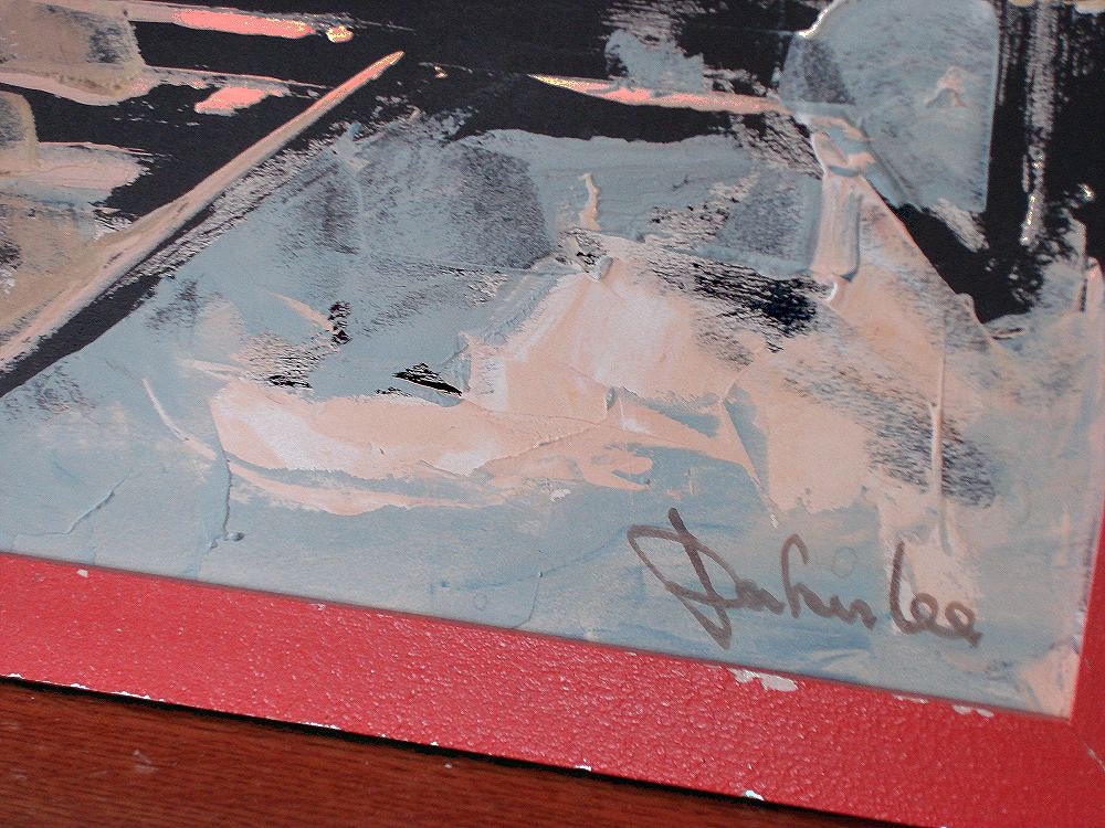 Abstract Parker Lee Mid Century Original Oil Painting Signed aka Lee Leibsohn Cityscape 50s
