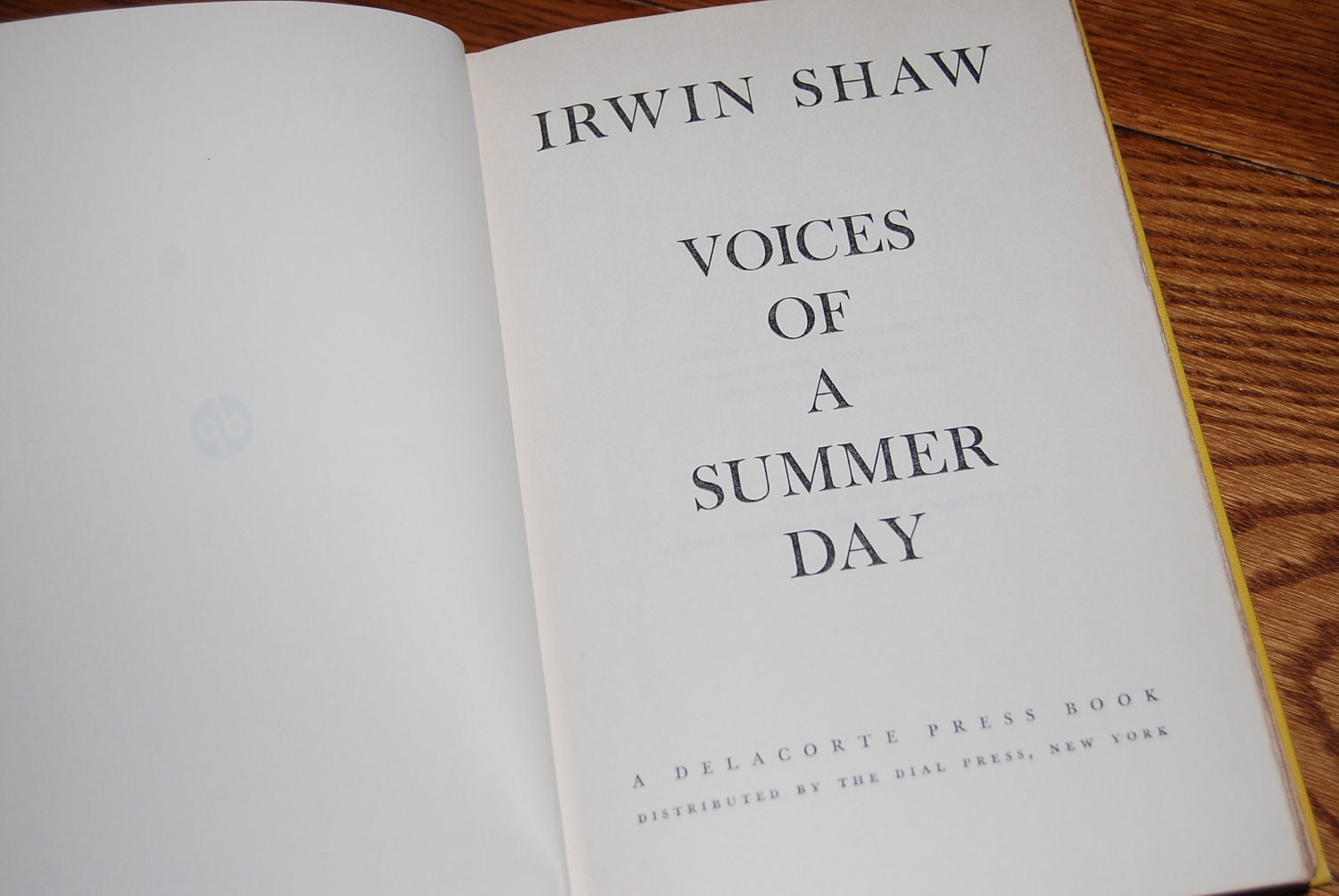 Voices of a Summer Day: A Novel Irwin Shaw