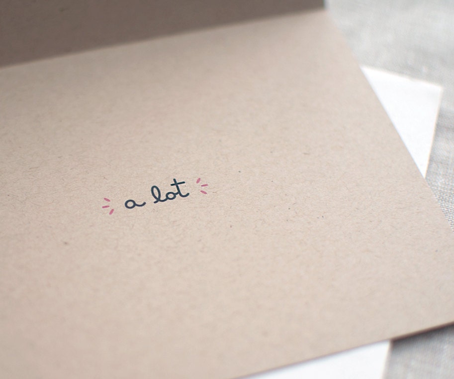 I Like You Card - Cute Valentine Card, Recycled Brown, Pink - Eco Friendly Anniversary Card
