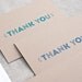 Typography Thank You Cards, Set of 6 - Blue, Purple, Teal - Recycled Eco Friendly