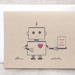Thank You Card - Robot, Recycled, Nerdy, Kawaii - Thank You Kindly