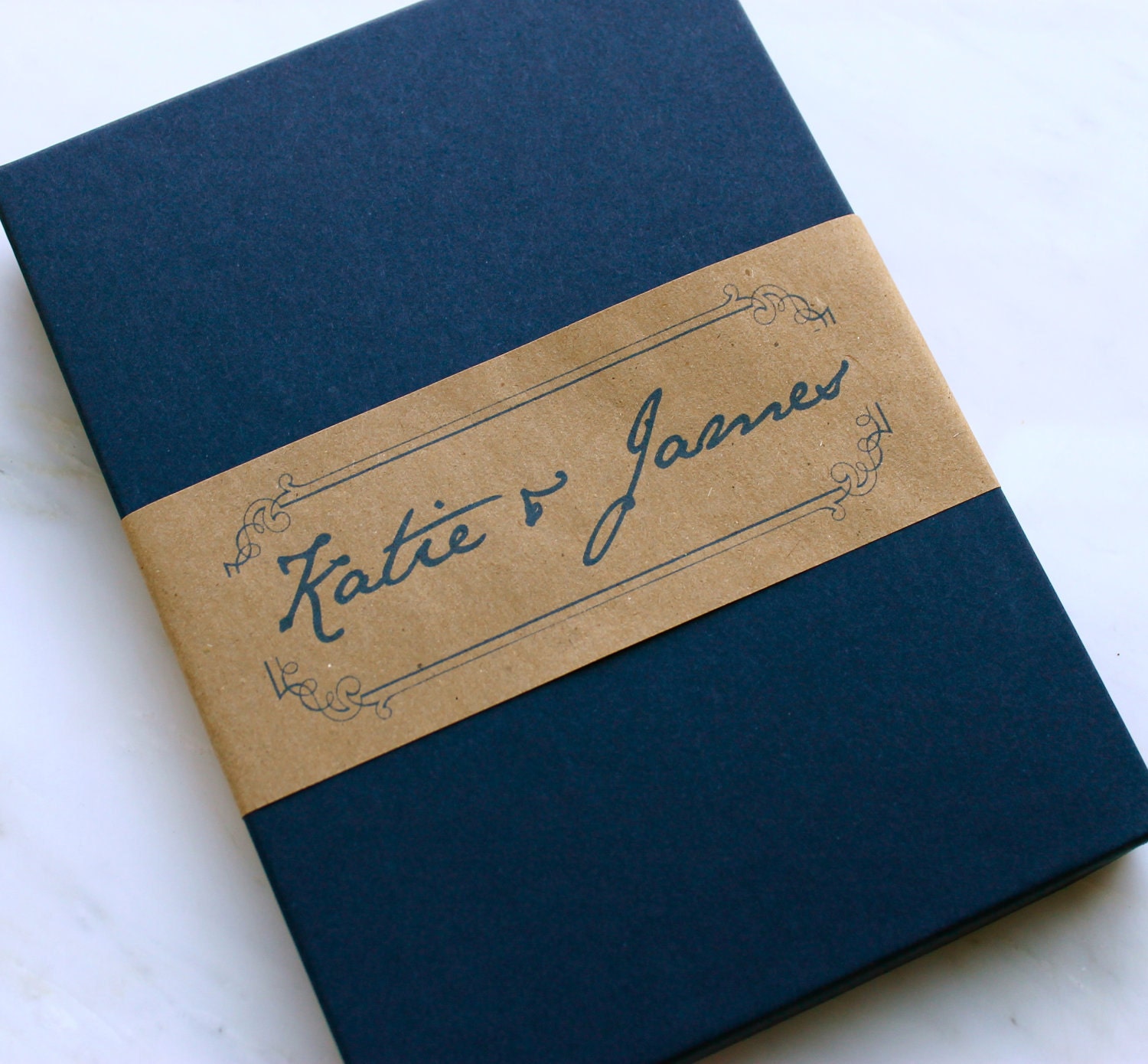 Hand Written Note - Elegant Boxed Wedding Invitations With Burlap And Flower - Purchase for a Sample
