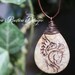 Pegasus necklace-Fossil coral engraved stone pendant