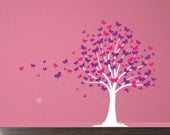 Butterfly Tree Girls Vinyl Wall Decal Sticker